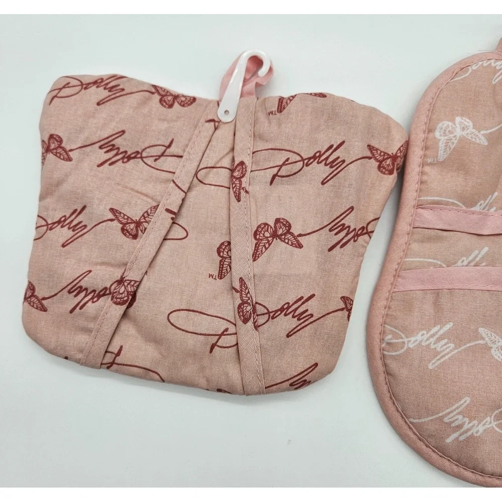 Dolly Parton From My Heart Pot Holder‎ Set Butterfly Guitar Pink 2pc NWT